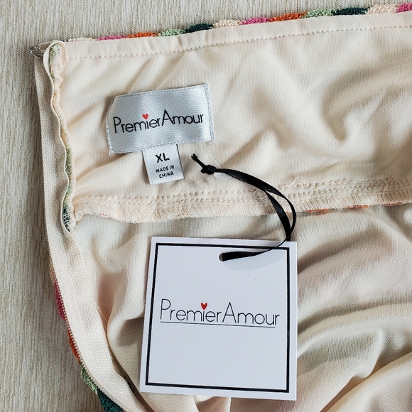 Premier Amour Crochet Halter Sleeveless Chevron Midi Fit + Flare Retro Dress XL - Picture 8 of 9